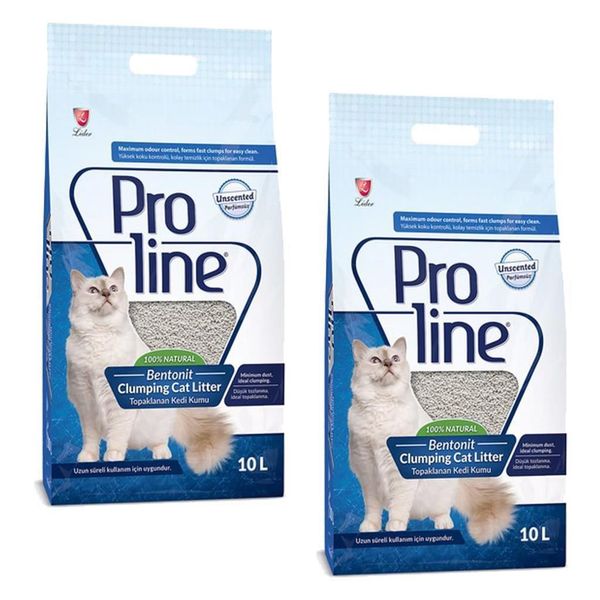 Proline Pro Line 2x10 lt %100 Naturel Parfümsüz Topaklanan Kedi Kumu