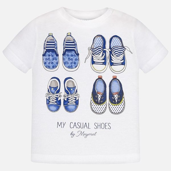 Mayoral 1013 Beyaz Kısa Kol Yazlık Erkek Bebek T-shirt