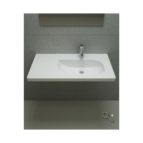 Bocchi Taormina Arch 86 cm Etajerli Parlak Beyaz Lavabo