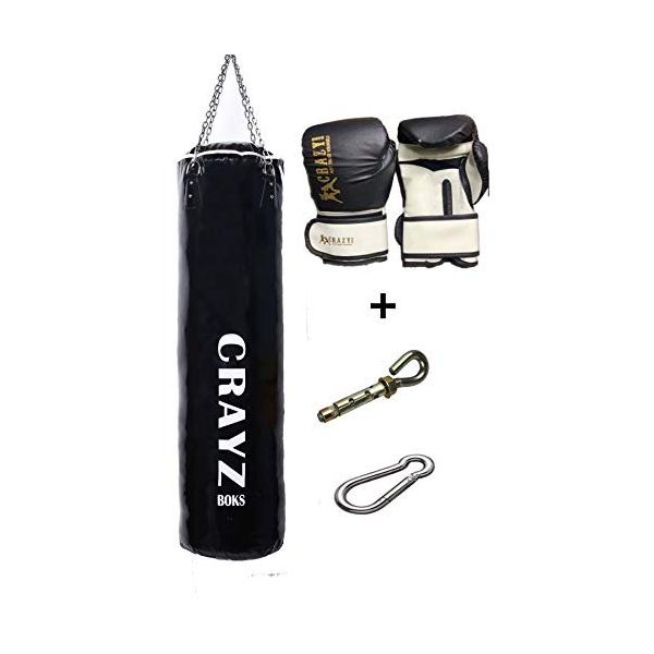Crayz 100X30 cm Askı Aparatı Siyah Boks Kum Torbası Boks Eldiveni Set