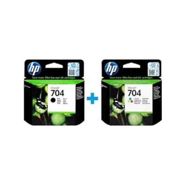 HP CN692AE CN693AE 704 Siyah Renkli Kartuş Seti