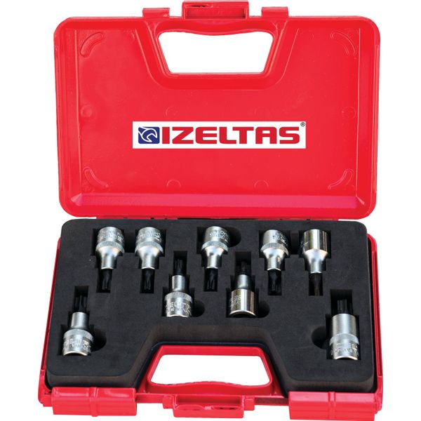 İzeltaş 1113006009 1/2 inç 60 mm 9 Parça Torx Lokma Takımı