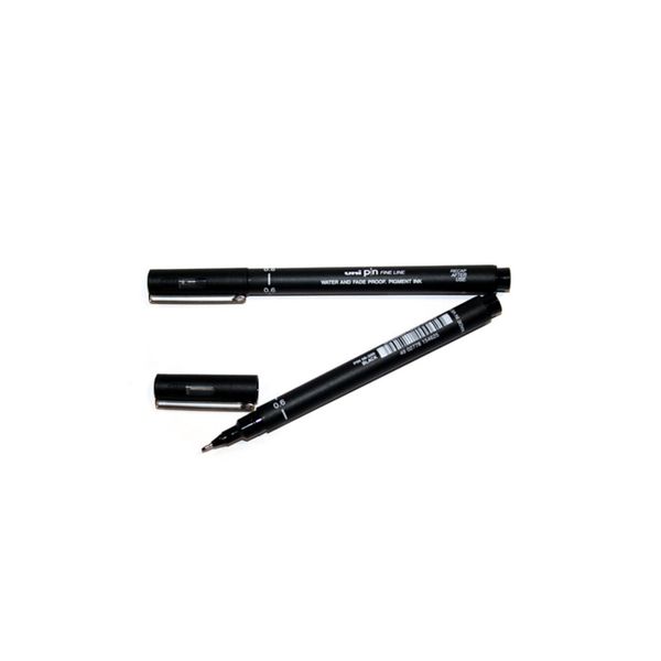 Uni-Ball Akrilik Uçlu Fine Line Pin 0.6 mm Siyah Çizim Kalemi