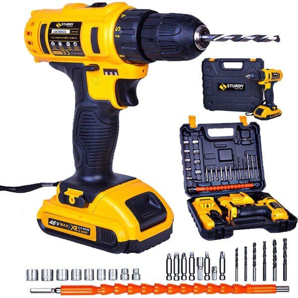 Sturdy Power 46 V 5.0 Ah Li On Çit Akülü 24 Parça Şarjlı Darbeli Matkap