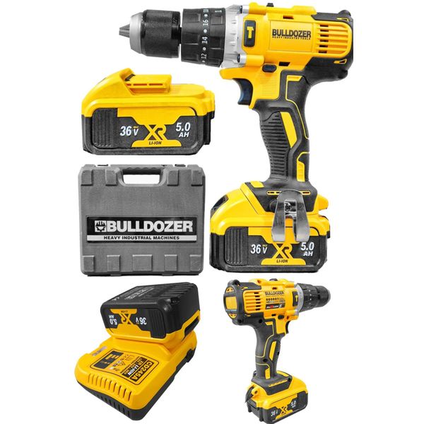 Bulldozer XFUEL 36 V 5 Ah Darbeli Çift Akülü Şarjlı Vidalama Matkap