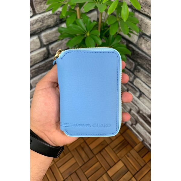 GUARD 796.G.20 Fermuarlı Turkuaz Deri Mini Cüzdan