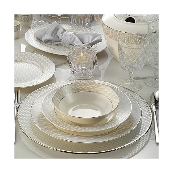 Kütahya Porselen Bone Kalipso 1138520 Platin Desenli 62 Parça Yemek Takımı