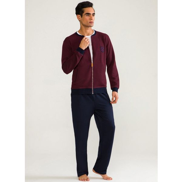 D's Damat 01501 Waffle Bordo Erkek Eşofman Takımı