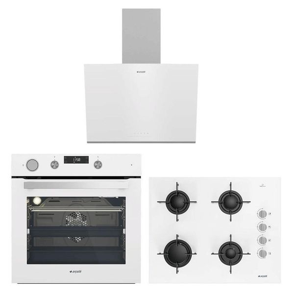 Arçelik Yeni Model Beyaz Buhar Destekli Cam Ankastre Set