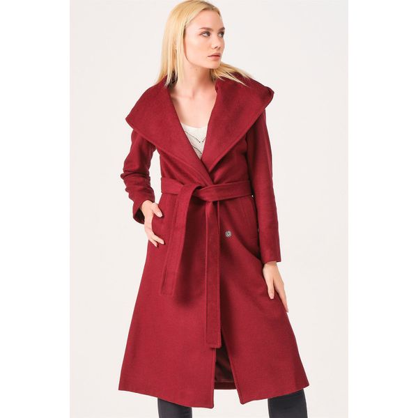 Dewberry Z6679 Bordo Kadın Palto