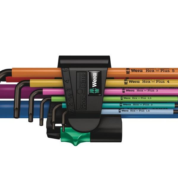 Wera 05073593001 950/9 Hex-Plus Metrik Black Laser 9 parça Çok Renkli 1 SB L Anahtar Seti