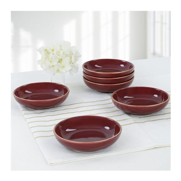 Keramika Mürdüm Halka 13 cm 6 Adet Çerezlik Sosluk