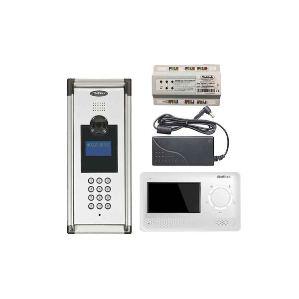 Multitek 18 Daire MB-10 Şifreli Panelli MB-41 4.3 inç Beyaz Görüntülü Diafon Paketi