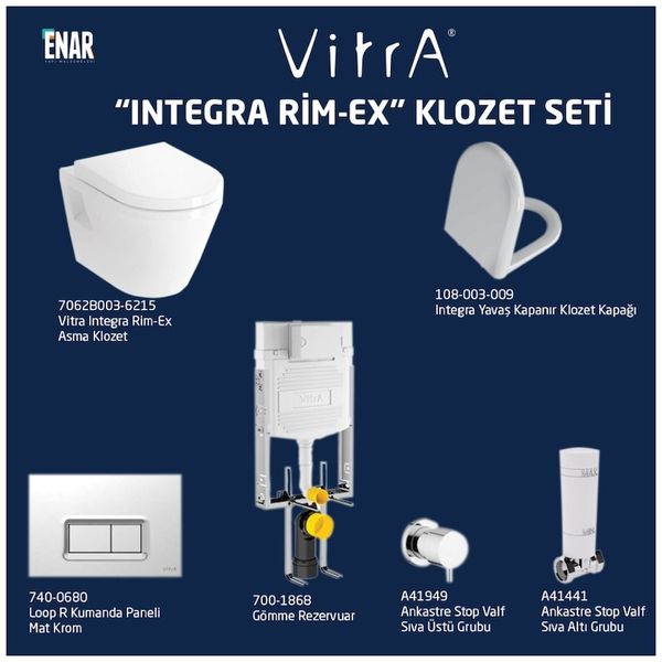 VitrA Integra Rim-Ex Asma Klozet ve Soft Kapak Seti