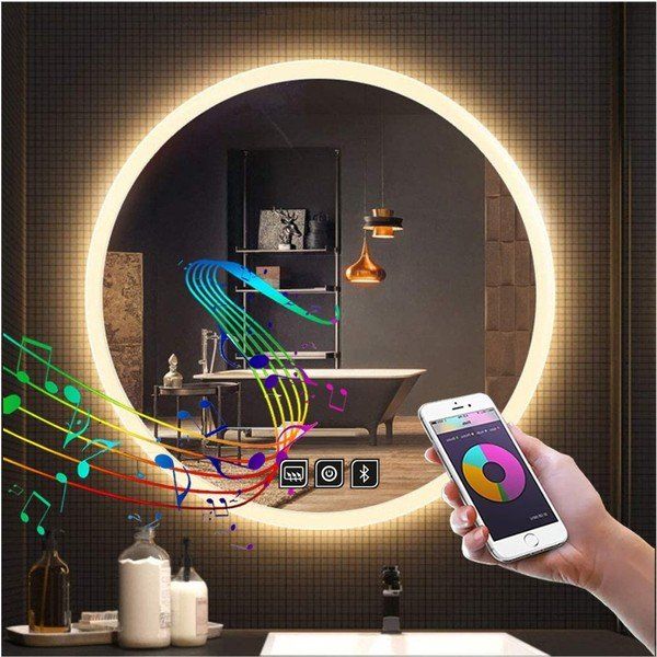 Global Led Mirror 60 cm Dokunmatik Tuşlu Buğu Yapmayan Ledli Yuvarlak Banyo Aynası