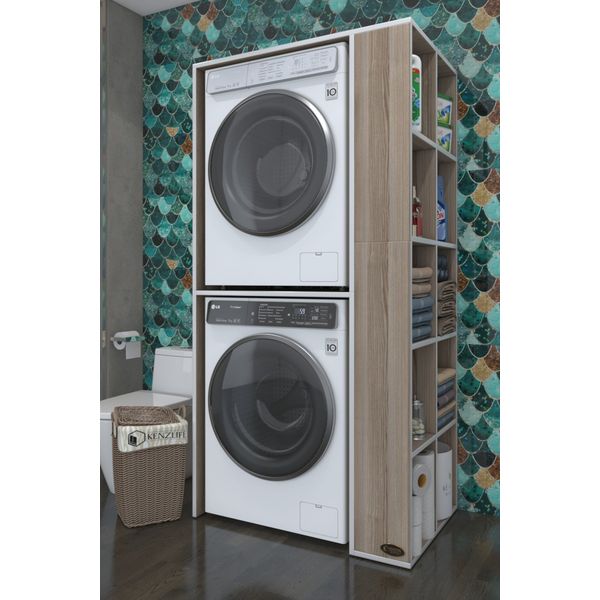Kenzlife Bolodenka 180x90x60 cm Beyaz Çamaşır-Kurutma Makinesi Banyo Dolabı