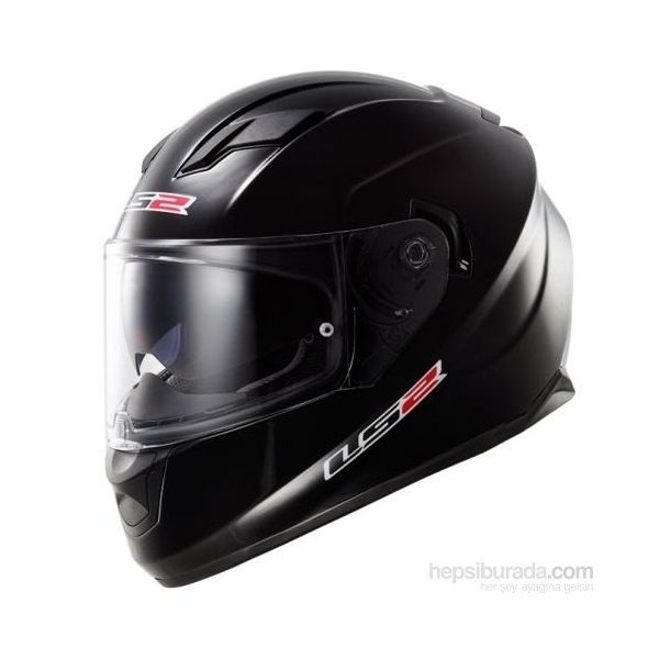 LS2 FF320 Stream Güneş Vizörlü Parlak Siyah Kapalı Motosiklet Kask