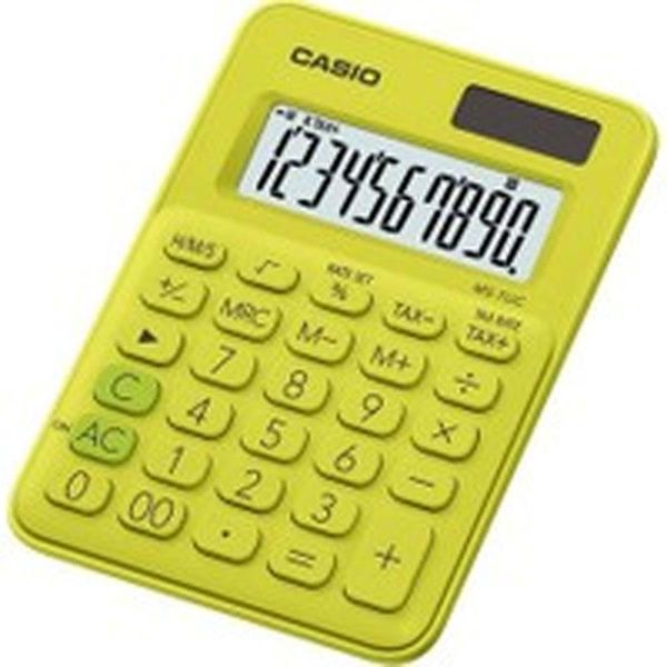 Casio MS-7UC-YG Renkli Masa Tipi 10 Haneli Limon Sarı Hesap Makinesi