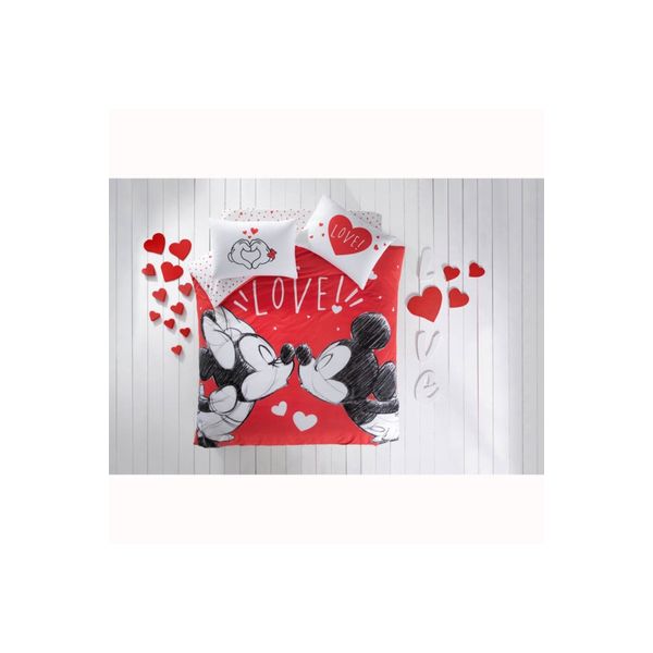 Taç Disney Minnie Mickey Lovely Lisanslı Pamuk Nevresim Takımı