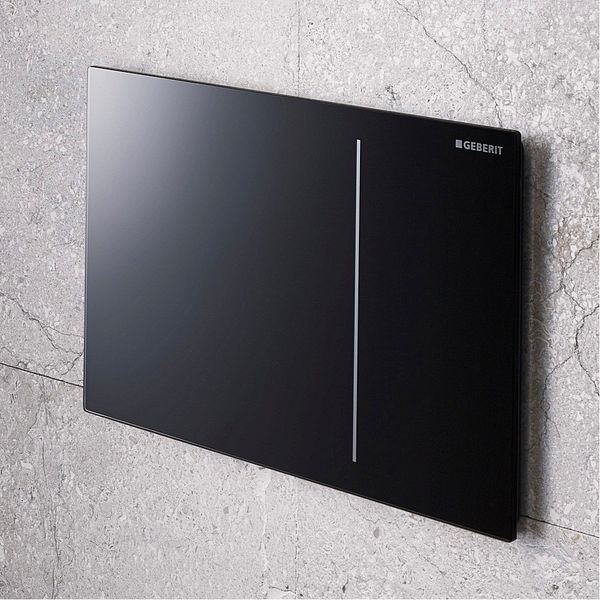 Geberit Sigma70 115.620.SJ.1 Siyah Cam Pnömatik Deşarj Kumanda Kapağı
