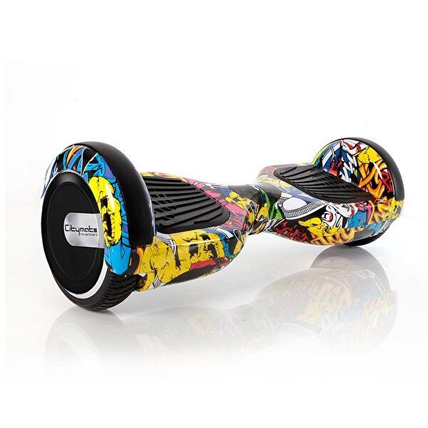 Citymate Elektrikli 6.5 inç Sarı Kurukafa Grafity Desenli Akıllı Denge Hoverboard