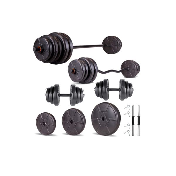 Ecgspor Hero Serisi 48 kg Z Bar Dambıl Seti ve Fitness Ağırlık Seti