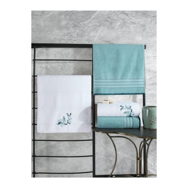 Cotton Box Colorful Mint-Beyaz 4'lü Havlu Seti