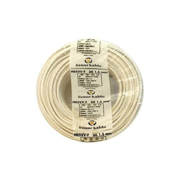 Öznur 3x1.5 mm Ttr 100 m Beyaz Kablo