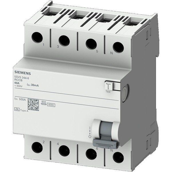 Siemens 5SV5642-6 A Tip 25 A 400 V 300 mA Kaçak Akım Koruma Rölesi