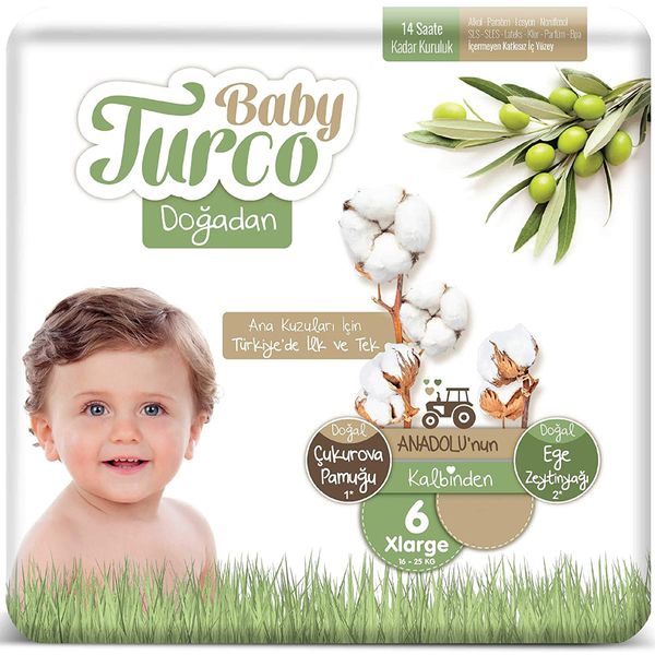 Baby Turco Doğadan No:6 Xlarge Bebek Bezi