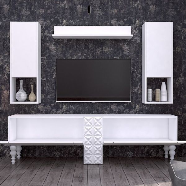 Decorotika İnci Beyaz TV Ünitesi