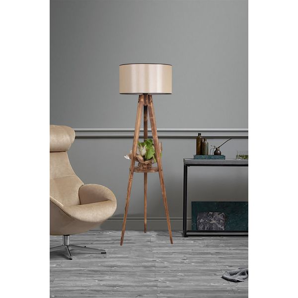 Lumexx Sehbalı Tripod Yanık Silindir 15-3 Abajurlu Lambader