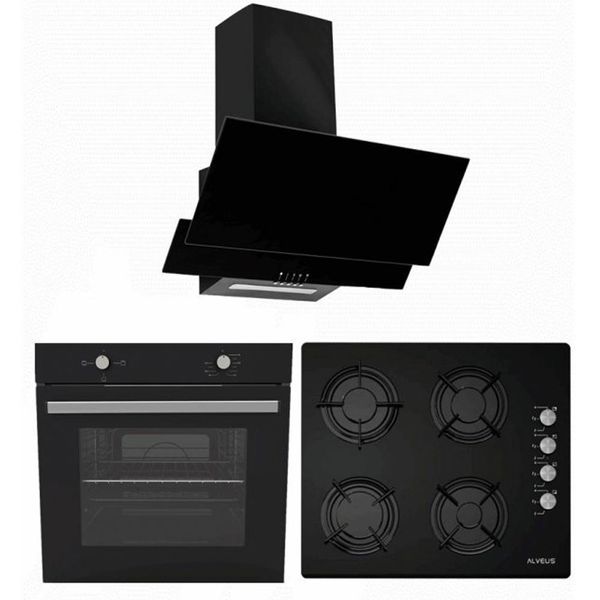 Alveus AD07-A10-AF850 Siyah 3'lü Ankastre Set
