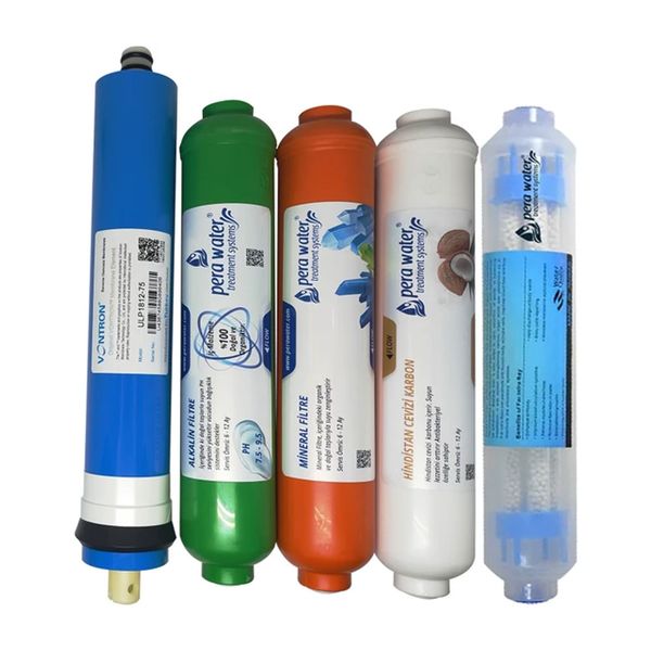 Pera Water Tüm Su Arıtma Cihazlarına Uygun Vontron 75 Gpd Mebran Alkali Mineral Detox Hindistan Cevizi Tatlandırıcı Filtre