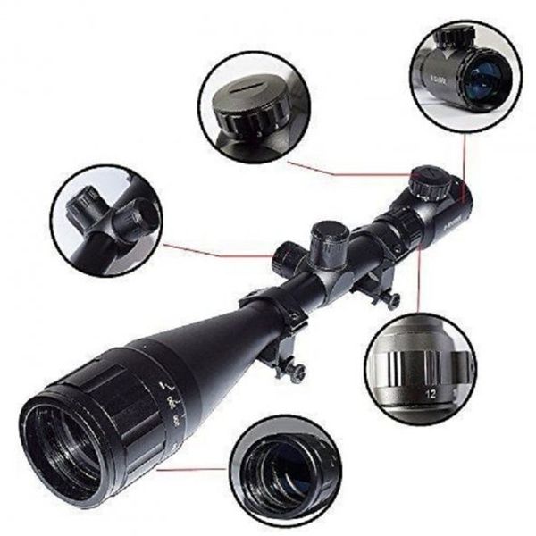 Nikula 8-32x50 Aoeg Taktik Çift Işık Kırmızı Yeşil Kaynaklı Zoomlu Avcılık Nişan Tüfek Dürbün