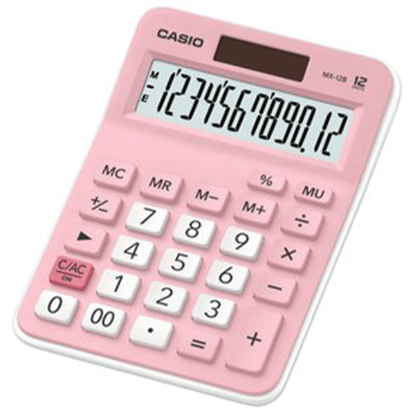 Casio MX-12B-PK Pembe 12 Haneli Masa Üstü Hesap Makinesi