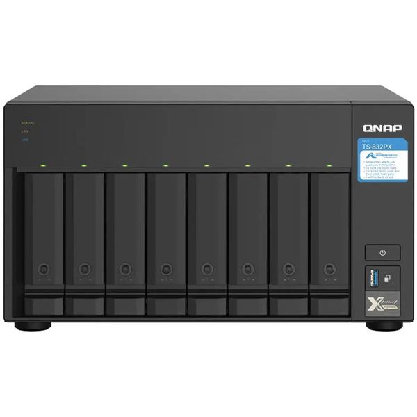 Qnap TS-832PXU-RP 4 GB 8 Yuvalı 250 TB Destekli NAS Depolama Ünitesi