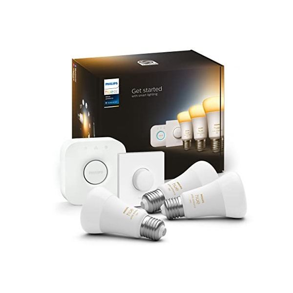 Philips Huewa 8-75W Beyaz Ambiyans Akıllı Başlangıç Seti 3'lü Akıllı Butonlu E27 Bluetooth Özellikli Aydınlatma