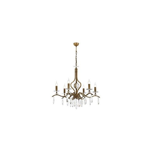 Avonni 603946E E14 Metal Kristal Siyah 80 cm Eskitme Kaplama Klasik Avize