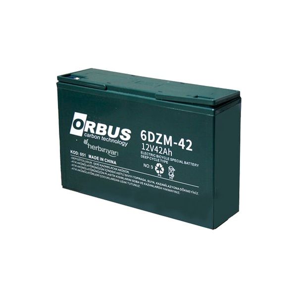 Orbus 270 x 77 x 170 mm 6DZM42 12 Volt 42 Amper Elektirikli Bisiklet Aküsü