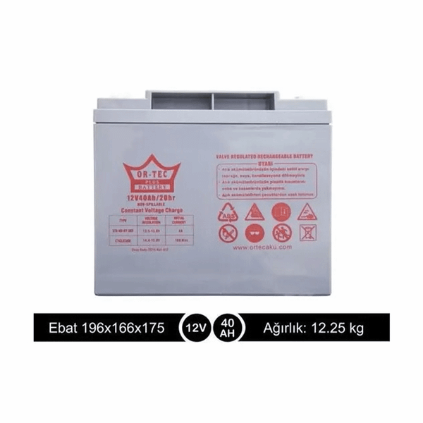 OR-TEC Ortec 12V 40 AH Jel Akü
