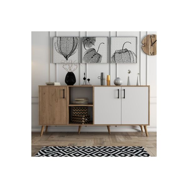 Mezza 1624 180 cm Beyaz Exxen Ahşap Ayaklı Modern Konsol