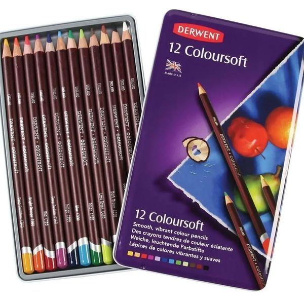 Derwent 0701026 Colour Soft 12 Li Kuruboya Seti