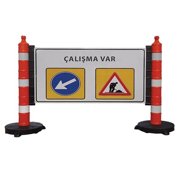 İleri Trafik 75x125 cm Dubalı Uyarı Levhalı Bariyer
