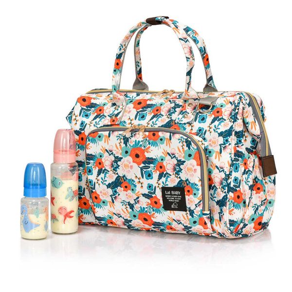 Lal Baby Baggage Bag Flowers Omuz Askılı Anne Bebek Bakım Çantası