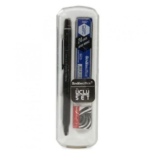 Scrikss Graph-X Metal 0.7 mm Mat Siyah Mekanik Kurşun Kalem