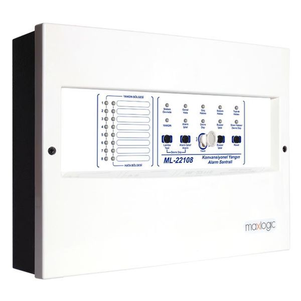 Mavili ML-22108 Maxlogic Konvansiyonel 8 Bölgeli Yangın Alarm Santrali