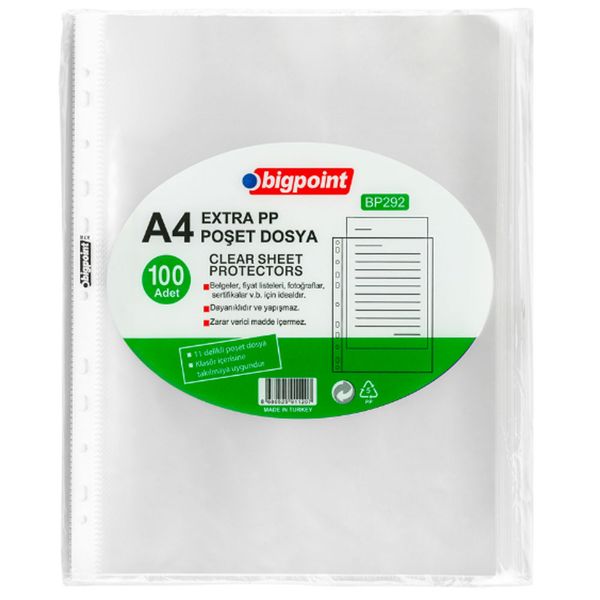 Bigpoint Extra 50 Mikron 100 lü Paket Poşet Dosya