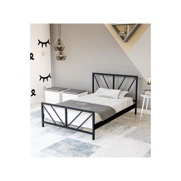 Metalia 90x190 cm Gözde Siyah Tek Kişilik Karyola
