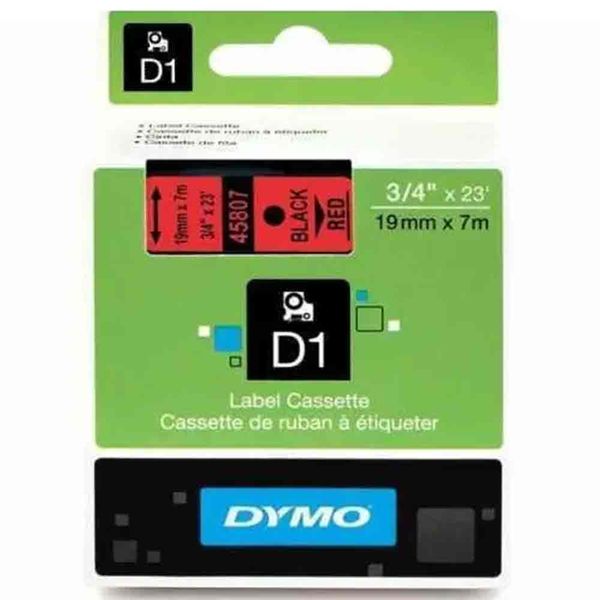 Dymo 720870-45807 D1 Kırmızı-Siyah 19x7 m Şerit